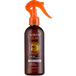 تصویر روغن برنزه کننده و آبرسان آردن رنگ برنز طلایی حاوی عصاره هویج و قهوه حجم ۲۵۰ میل 