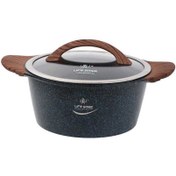 تصویر قابلمه گرانیتی لایف اسمایل مدل LIFEP5 سایز 28 Life Smile LIFEP5 28 Non stick Granite Coating Soup Pot