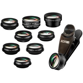 تصویر لنز کلیپسی موبایل زومی مدل XH-1001 مجموعه 10 عددی xh-1001 mobile Camera Kit Lens Set of 10 pieces