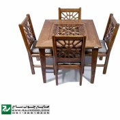 تصویر میز و صندلی غذاخوری چهار نفره چوبی مدل 325 