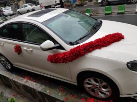 تصویر ماشین عروس کد 901 Bride Car Flower Design Code 901