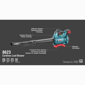 تصویر خزان روب شارژی براشلس 8623 رونیکس (20 ولت) Brushless cordless leaf blower 8623 ronix