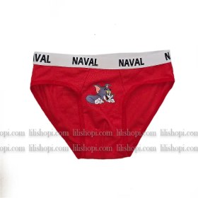 تصویر ست کاپلی زنانه و مردانه سه تیکه نخی طرح تام و جری 