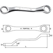 تصویر آچار دو سر رینگ کوتاه 12*13میلی متر تاپ تول TOPTUL کدAAAK1213 