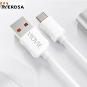 تصویر کابل شارژر USB به USB -C ویدوی مدل CB443T طول 1 متر 