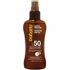 تصویر روغن برنز کننده اسپانیایی باباریا Babaria Sun Oil SPF50 حاوی عصاره نارگیل 100 میل 