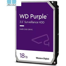 تصویر هارد اینترنال 18 ترابایت وسترن دیجیتال مدل Purple Western Digital Purple 18TB 7200RPM 512MB SATA 3.0 Surveillance HDD