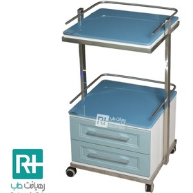 تصویر ترالی شیشه ای H2 H2 glass trolley