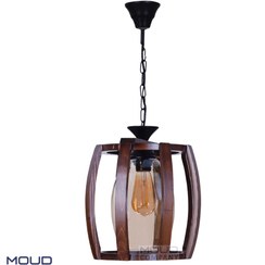 تصویر لوستر چوبی تک شعله مدل بشکه ای (موعود) فیلم تولید مشابه این محصول در توضیحات 