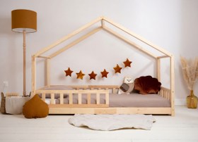 تصویر کلبه تخت نیلا ۲۰۰x۹۰ تخت خواب کودک