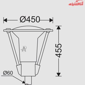 تصویر چراغ LED پارکی مشکی 26 وات آفتابی تولیپ مازی نور Black TULIP LED Park light 26 W Warm White LED Mazinoor