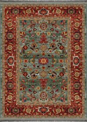 تصویر فرش ماشینی مدما مدل نکیسا طرح کلاسیک رنگ سبز قابل شستشو در لباسشویی Modema classic carpet | two layers & laundry washable