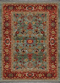 تصویر فرش ماشینی مدما مدل نکیسا طرح کلاسیک رنگ سبز قابل شستشو در لباسشویی Modema classic carpet | two layers & laundry washable