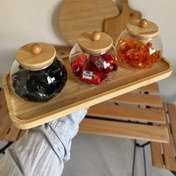 تصویر قندان بامبو مدل نقلی جنس پیرکس 