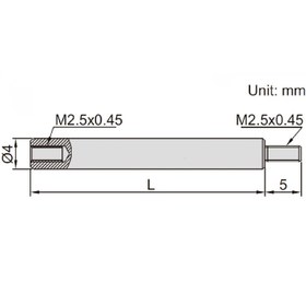 تصویر میله رابط 15 میلیمتر پراب ساعت اندیکاتور اینسایز مدل 2002-6282 INSIZE 6282-2002 extension rod