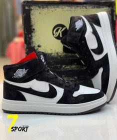 تصویر کفش کتونی ساقدار نایک جردن وان مشکی ا Nike Jordan One black sneakers Nike Jordan One black sneakers