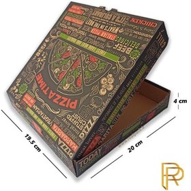 تصویر جعبه پیتزا مینی سایز ۲۰ مقوای ایفلوت طرح عمومی (۱۰۰عددی) 