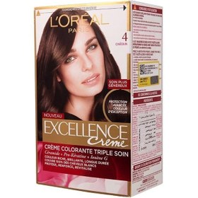 تصویر کیت رنگ مو اکسلانس لورال شماره 4 ا L'Oreal Excellence Hair Color No.4 L'Oreal Excellence Hair Color No.4
