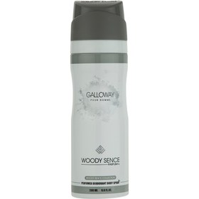 تصویر اسپری بدن مردانه وودی سنس مدل Galloway گالو وی 200 میلی لیتر Woody Sence Galloway Body Spray For Men