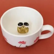 تصویر ماگ فانتزی سرامیکی طرح غورباقه کد317 Ceramic fantasy mug, frog design, code 317