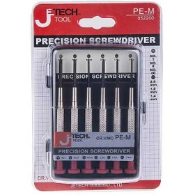 تصویر مجموعه 6 عددی پیچ گوشتی ساعتی جی تک تول مدل PE-M 052200 Jetech Tool PE-M 052200 6Pics Precision Screwdriver