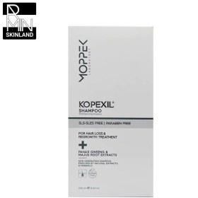 تصویر شامپو تقویت کننده و ضد ریزش کوپکسیل موپک 250 میلی لیتر Moppek Kopexil Hair Shampoo Regrowth Treatment For All Types of Hairloss 250 ml