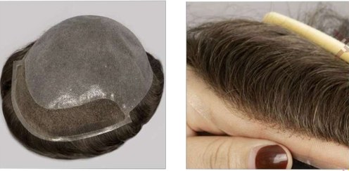 تصویر ه پروتز مو کف سر تمام سیلیکون جلو تور (کد:8058) Men's overhead hair prosthesis(code:8057)