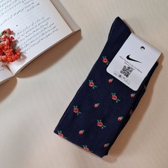 تصویر جوراب زیر زانو گلدار زنانه high socks