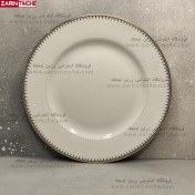 تصویر بشقاب تخت چینی زرین ایتالیا اف طرح سپیدار سایز 25 