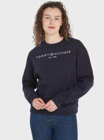 تصویر سویشرت با یقه گرد و لوگو برند Tommy Hilfiger Crew Neck Logo Sweatshirt