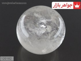 تصویر تندیس کوارتز سفید دکوری طرح گوی کد 120182 