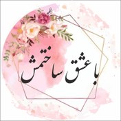 تصویر برچسب آماده طرح ۴ مربع ۴ سانت با روکش سلفون 