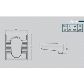 تصویر توالت ایرانی گلسار مدل نیلوفر 18 ریم باز توالت ایرانی گلسار مدل نیلوفر 18 ریم باز