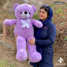 تصویر عروسک خرس قهوه ای یک متری کد Big brown bear doll 100 cm