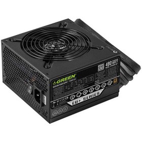 تصویر منبع تغذیه پاور کامپیوتر گرین مدل GP480A-EU Plus 480W درحد نو 