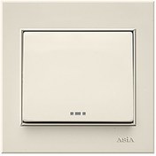 تصویر کلید و پریز آسیا مدل اریک رنگ مشکی و صدفی بدون ارت 