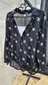 تصویر شومیز حریر شیشه ای دو تکه 