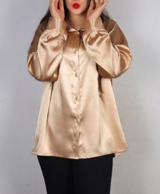 تصویر شومیز ساتن طلایی 