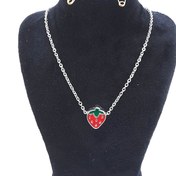 تصویر گردنبند توت فرنگی استیل 