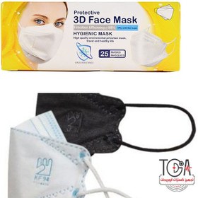 تصویر ماسک سه بعدی پنج لایه KF94 بسته ۲۵ عددی 