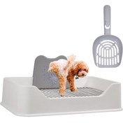 تصویر توالت سگ با سیستم ضد پاشش، سینی سگ خانگی و بیرونی، توالت سگ برای سگ‌های کوچک و متوسط برند majibao Dog Potty Toilet with Splash-Proof, Indoor u0026 Outdoor Pet Dog Tray,Dog Toilet for Small and Medium Dogs Keep Paws and Floors