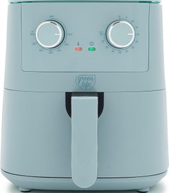 تصویر GreenLife 4.5QT FRYER AIR MECHANICAL - ارسال 20 روز کاری GreenLife 4.5QT Mechanical Air Fryer, PFAS-Free Ceramic Nonstick Crisper Drawer, Adjustable Temperature Timer Dial, LED Indicator, Easy Control, Dishwasher Safe, Compact Kitchen Essential, Blue Haze