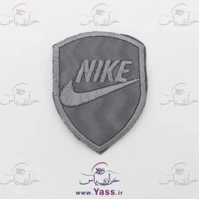 تصویر مارک گلدوزی خارجی NIKE چسبی طوسی 