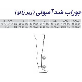 تصویر جوراب ضد آمبولی کوتاه زیر زانو طب و صنعت کد 75200 