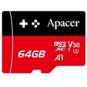 تصویر کارت حافظه میکرو اس دی 64 گیگابایت اپیسر مدل Apacer MicroSD XC CL10 U3 Gaming Card UHS l V30 A1 W/0 با گارانتی 60 ماهه شرکتی 