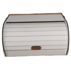 تصویر جعبه و سبد نان سفید چوبی کابینت با درب dehaberk 