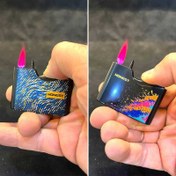 تصویر فندک گازی هانست (honest) دکمه ای شعله قرمز - طرح Honest Button-Ignition Gas Lighter – Red Flame