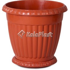 تصویر گلدان گرد پلاستیکی با زیرگلدانی کد 310 