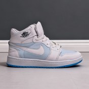 تصویر کفش کتونی مردانه نایک ایر جردن وان آبی ساق NIKE 1 RETRO HIGH OG SHADOW BLUE 