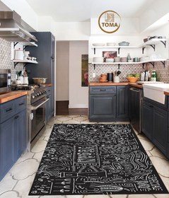 تصویر فرشینه آشپزخانه طرح وگن vegan kitchen rug vegan